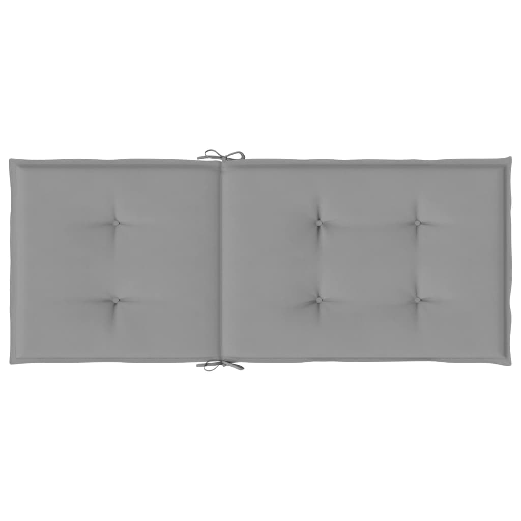 vidaXL Poduszki na krzesła ogrodowe, 2 szt., szare, 120x50x3 cm