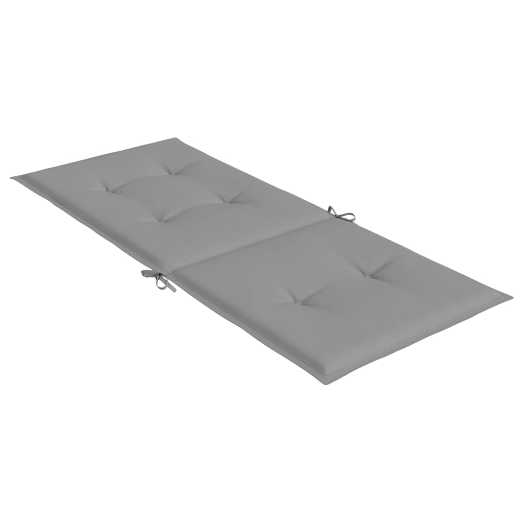 vidaXL Poduszki na krzesła ogrodowe, 4 szt., szare, 120x50x3 cm