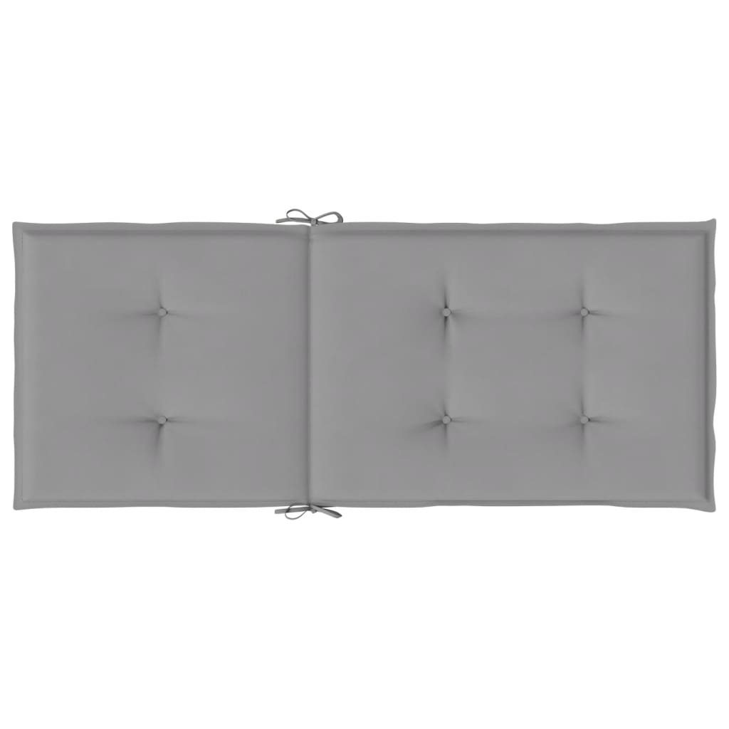 vidaXL Poduszki na krzesła ogrodowe, 4 szt., szare, 120x50x3 cm
