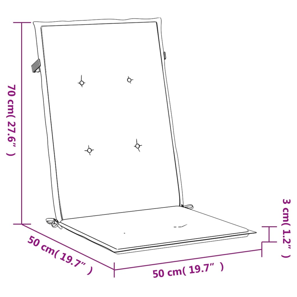 vidaXL Poduszki na krzesła ogrodowe, 2 szt., kremowe, 120x50x3 cm