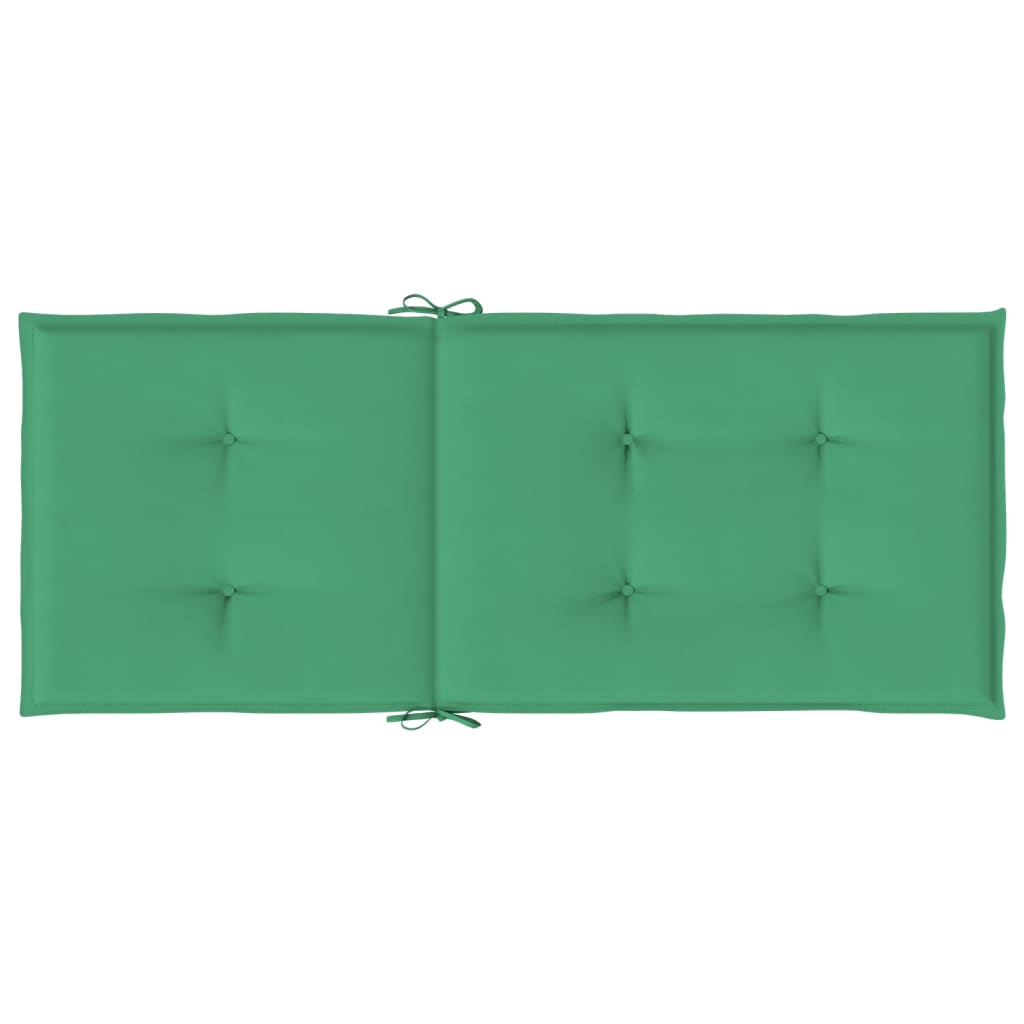 vidaXL Poduszki na krzesła ogrodowe, 2 szt., zielone, 120x50x3 cm
