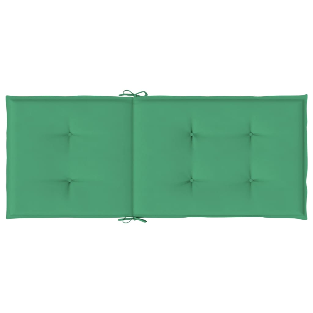 vidaXL Poduszki na krzesła ogrodowe, 4 szt., zielone, 120x50x3 cm