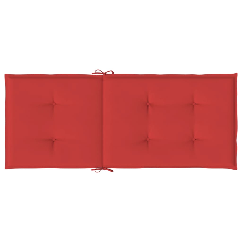 vidaXL Poduszki na krzesła ogrodowe, 2 szt., czerwone, 120x50x3 cm
