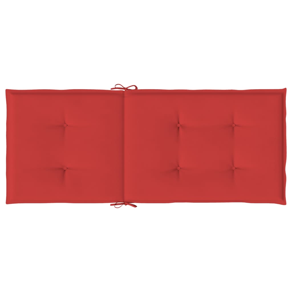 vidaXL Poduszki na krzesła ogrodowe, 4 szt., czerwone, 120x50x3 cm