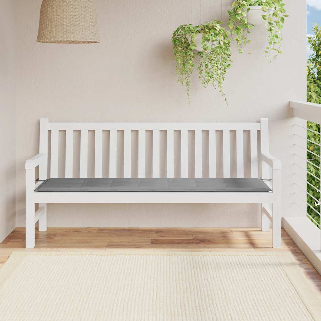 vidaXL Poduszka na ławkę ogrodową, szara, 180x50x3 cm, tkanina Oxford