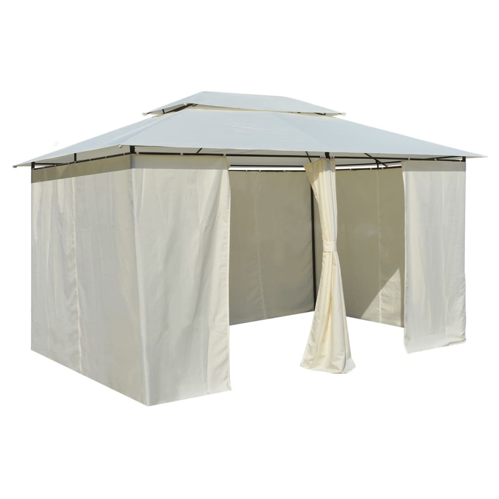 vidaXL Namiot ogrodowy z zasłonami, 4 x 3 m, biały