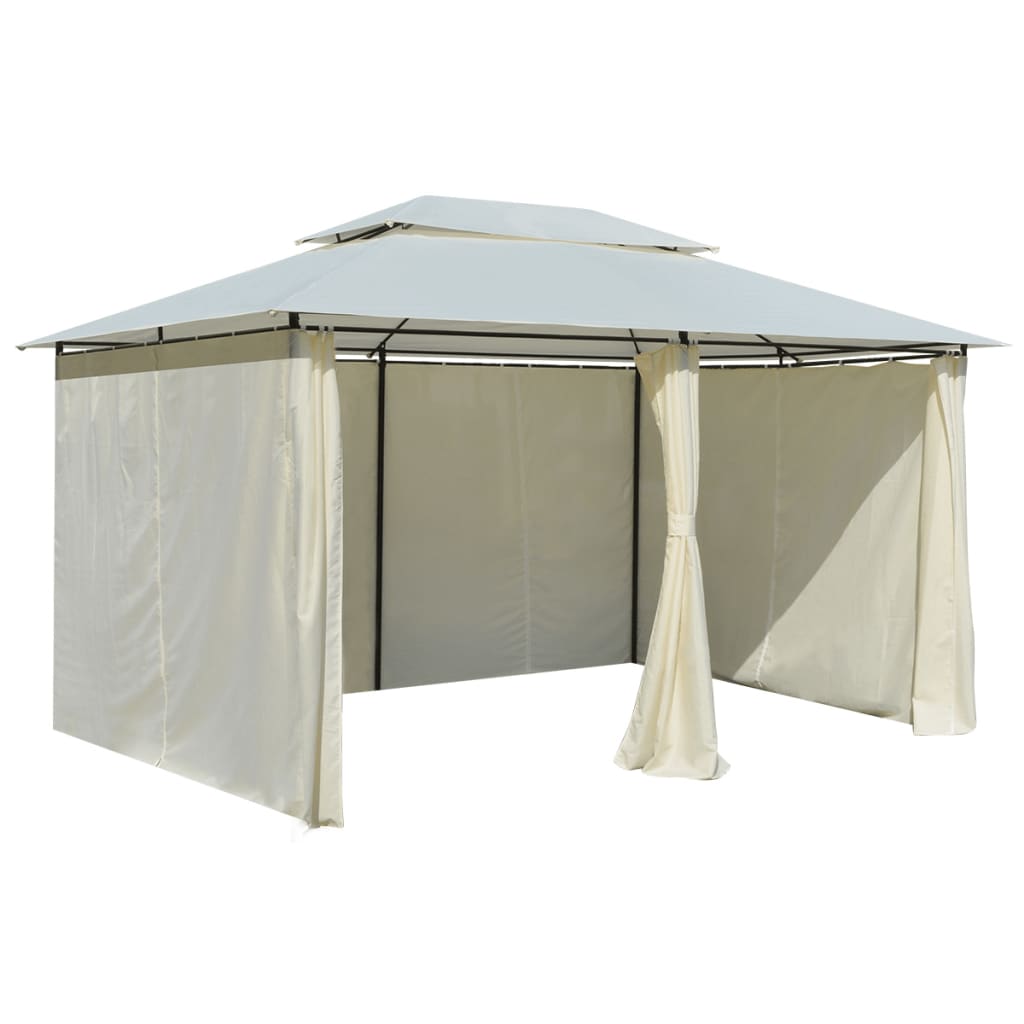 vidaXL Namiot ogrodowy z zasłonami, 4 x 3 m, biały