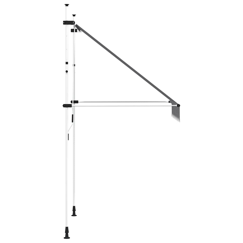 vidaXL Markiza zwijana ręcznie, 150 cm, niebiesko-białe pasy