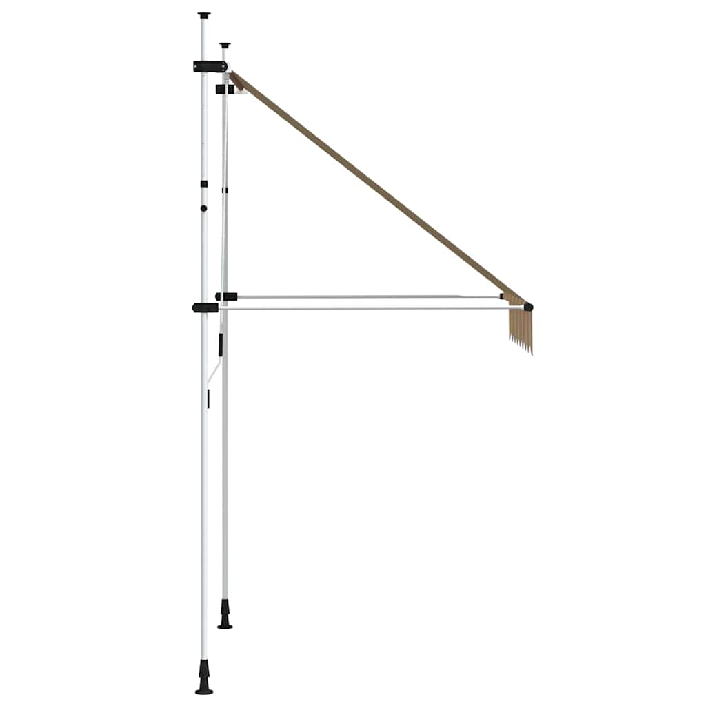 vidaXL Markiza zwijana ręcznie, 150 cm, żółto-niebieskie pasy