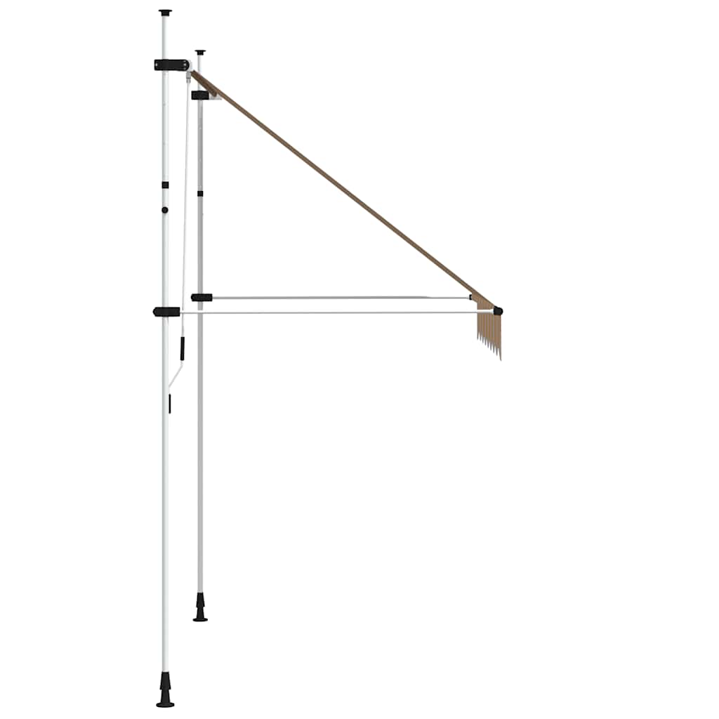 vidaXL Markiza zwijana ręcznie, 200 cm, żółto-niebieskie pasy