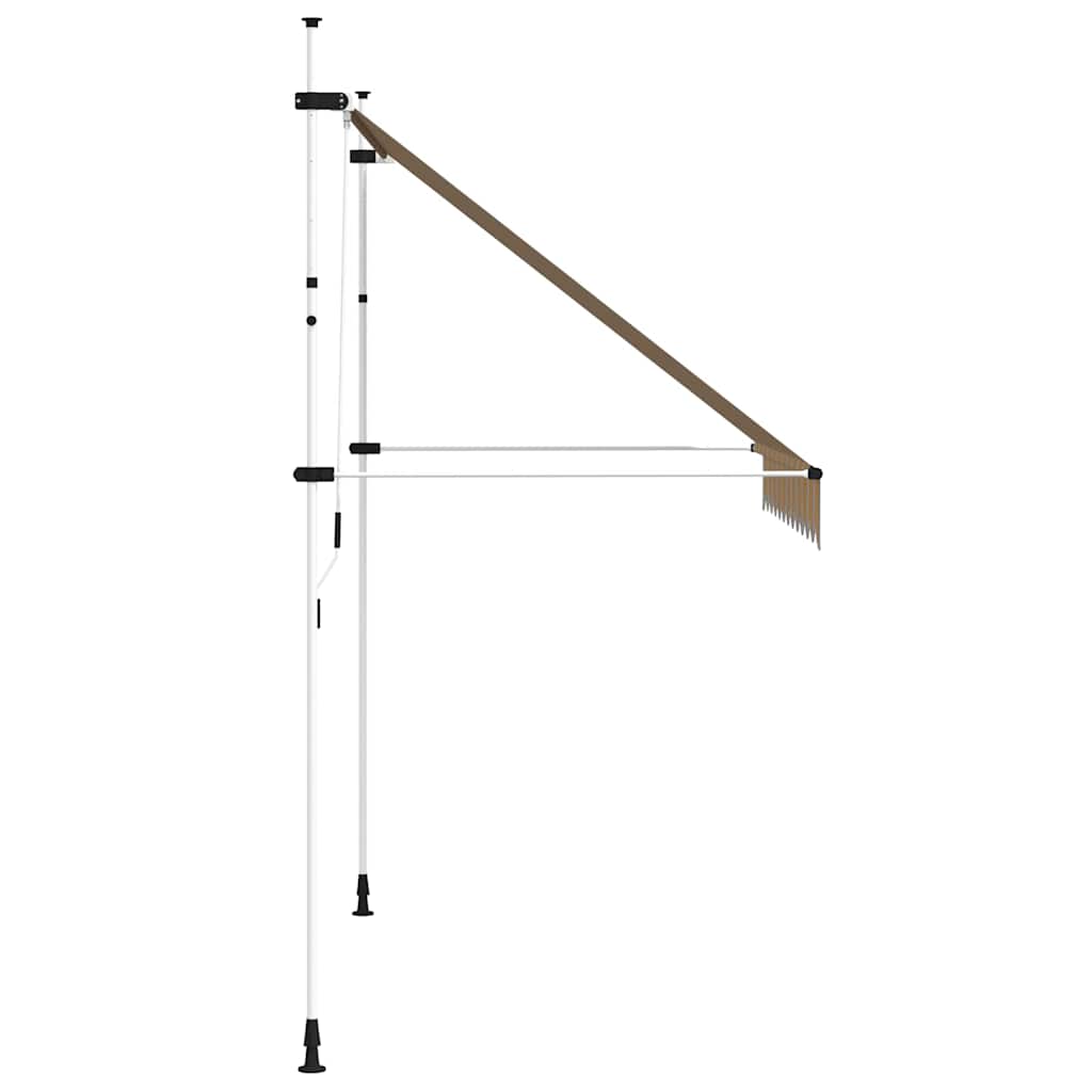 vidaXL Markiza zwijana ręcznie, 250 cm, żółto-niebieskie pasy