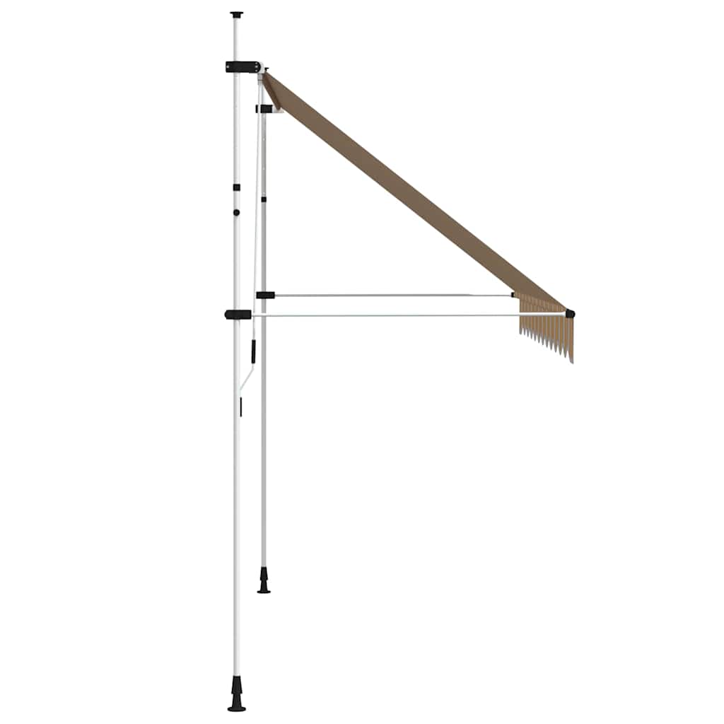 vidaXL Markiza zwijana ręcznie, 300 cm, żółto-niebieskie pasy