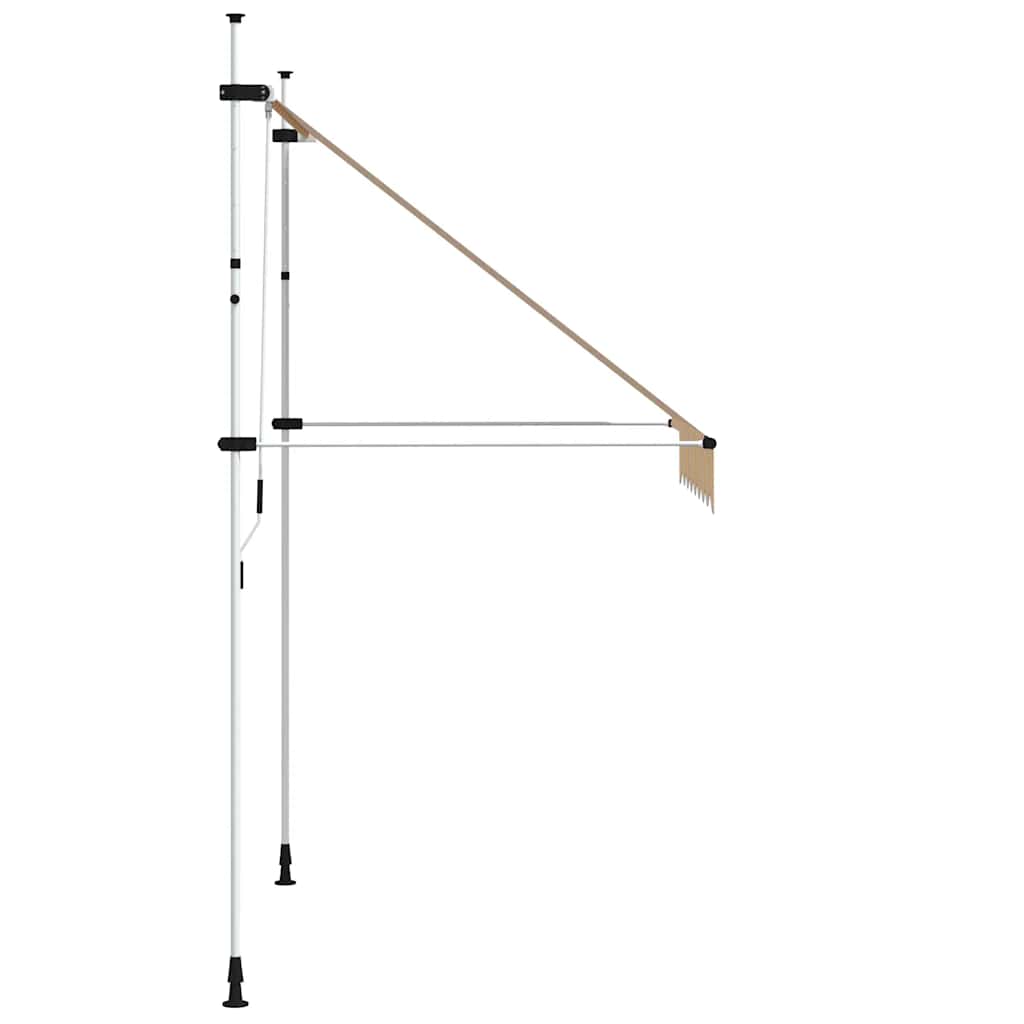 vidaXL Markiza zwijana ręcznie, 200 cm, pomarańczowo-białe pasy