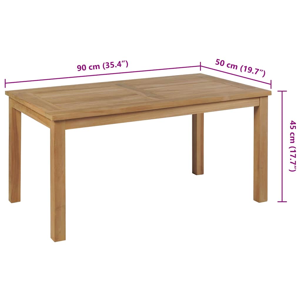 vidaXL Stolik kawowy z drewna tekowego, 90x50x45 cm