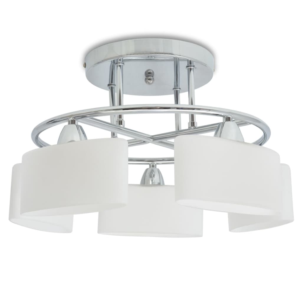 vidaXL Lampa sufitowa, 5 żarówek E14, klosze w kształcie elipsy, 200 W