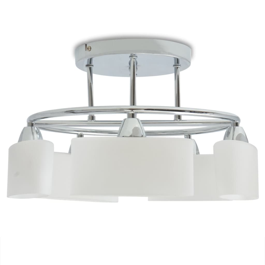vidaXL Lampa sufitowa, 5 żarówek E14, klosze w kształcie elipsy, 200 W