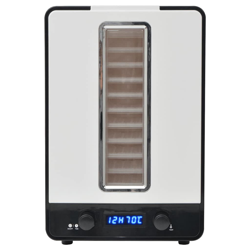 vidaXL Dehydrator do żywności z 10 tacami, biały, 550 W