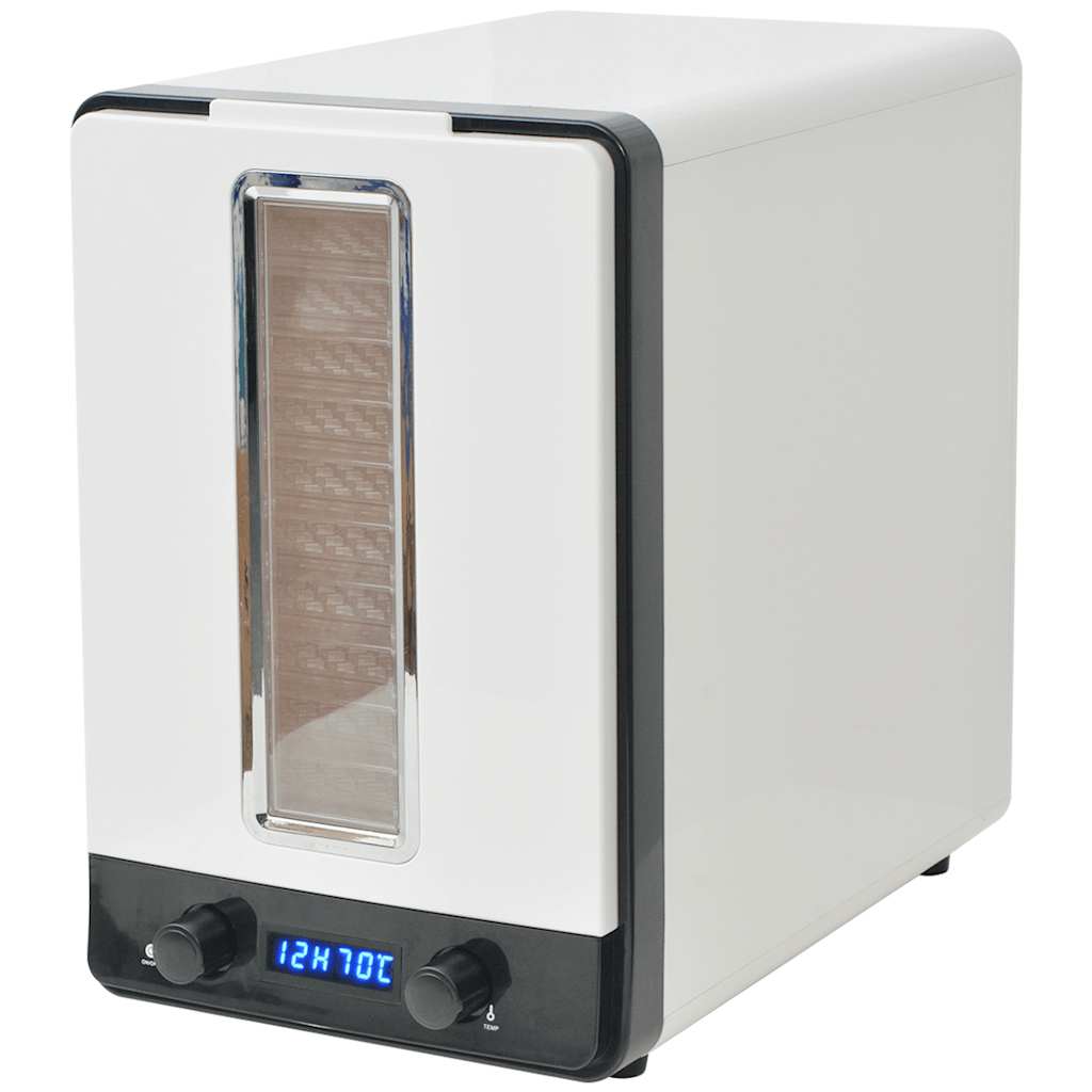 vidaXL Dehydrator do żywności z 10 tacami, biały, 550 W