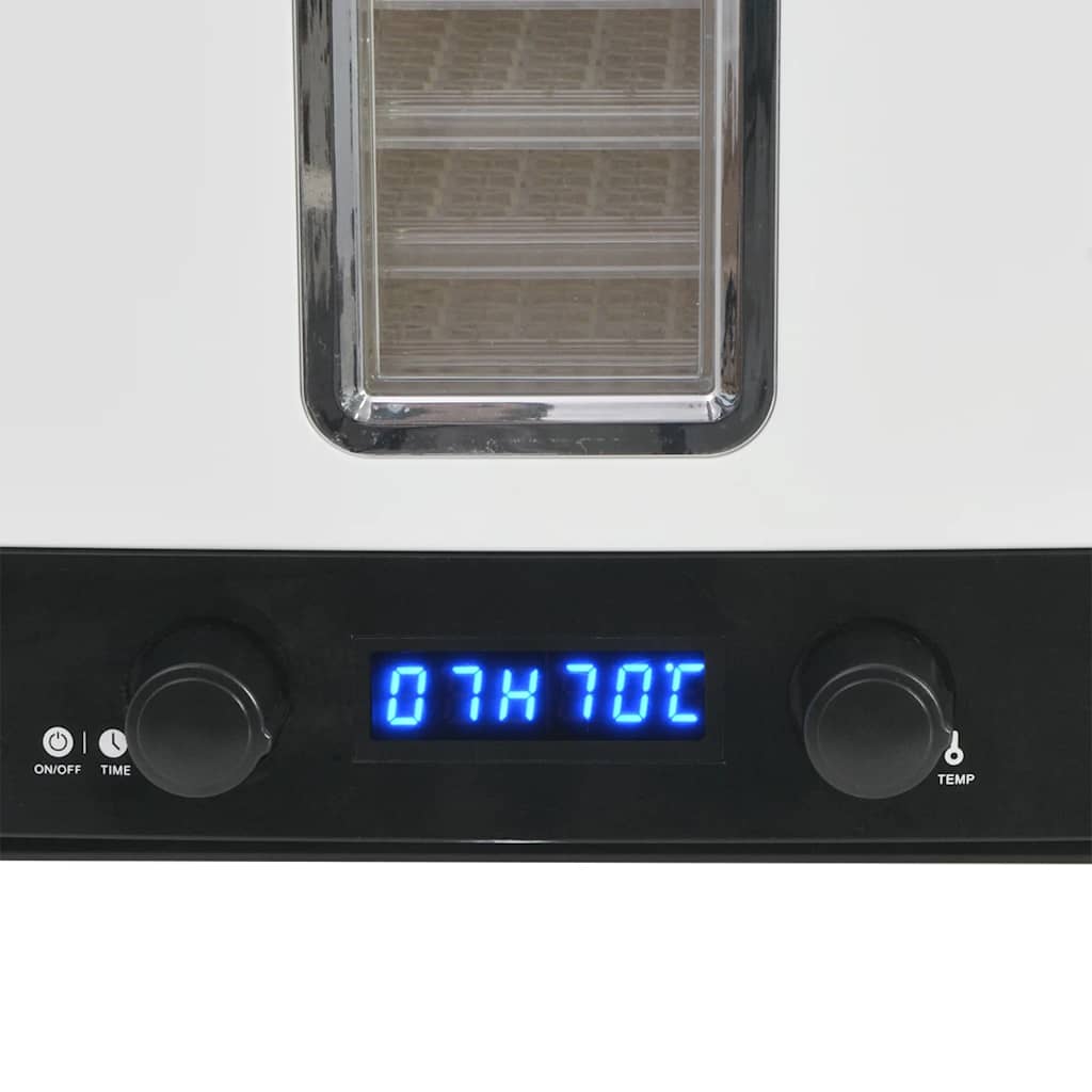vidaXL Dehydrator do żywności z 10 tacami, biały, 550 W