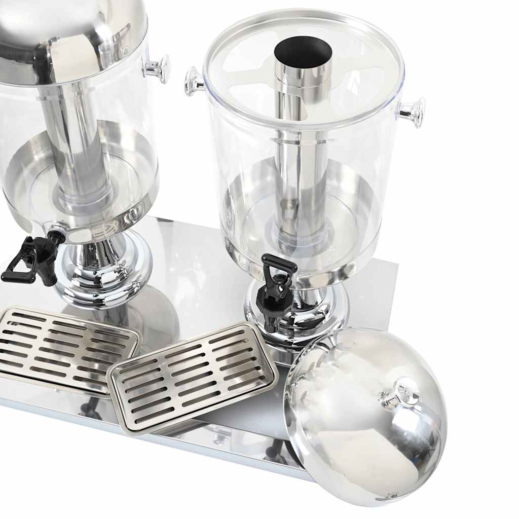 vidaXL Podwójny dozownik do soku, stal nierdzewna, 2 x 8 L