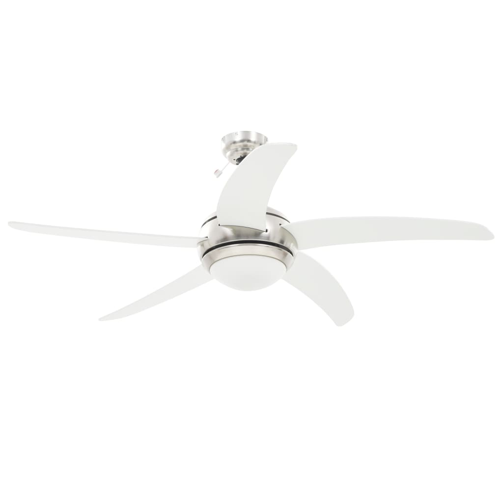 vidaXL Wentylator sufitowy z lampą, 128 cm, biały