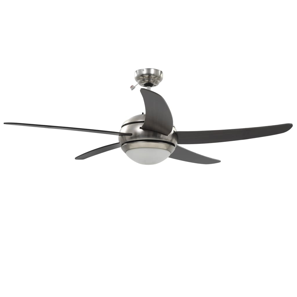 vidaXL Wentylator sufitowy z lampą, 128 cm, brązowy