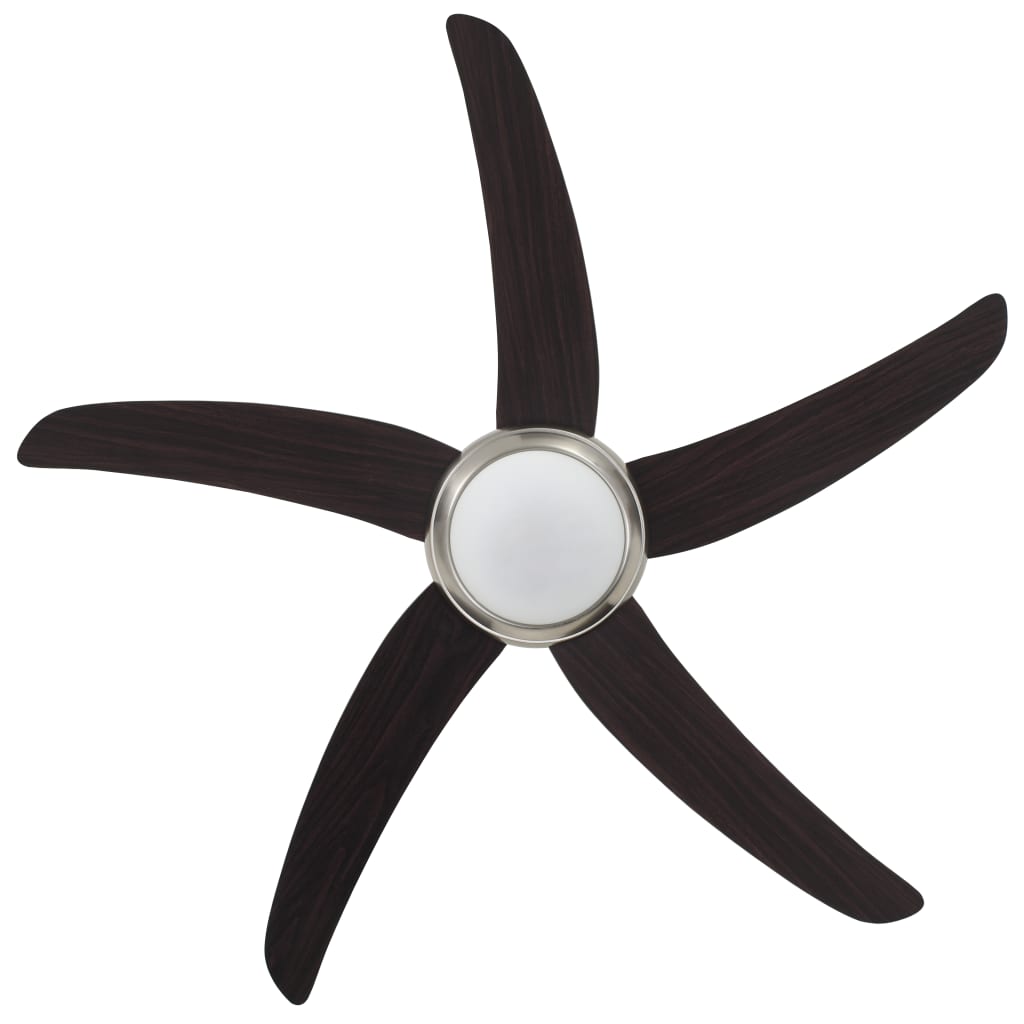 vidaXL Wentylator sufitowy z lampą, 128 cm, brązowy