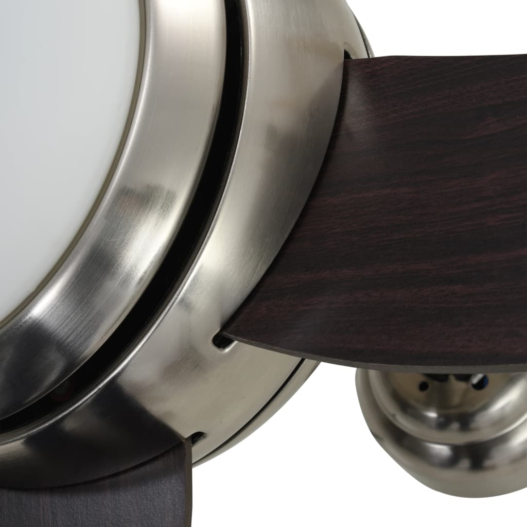 vidaXL Wentylator sufitowy z lampą, 128 cm, brązowy