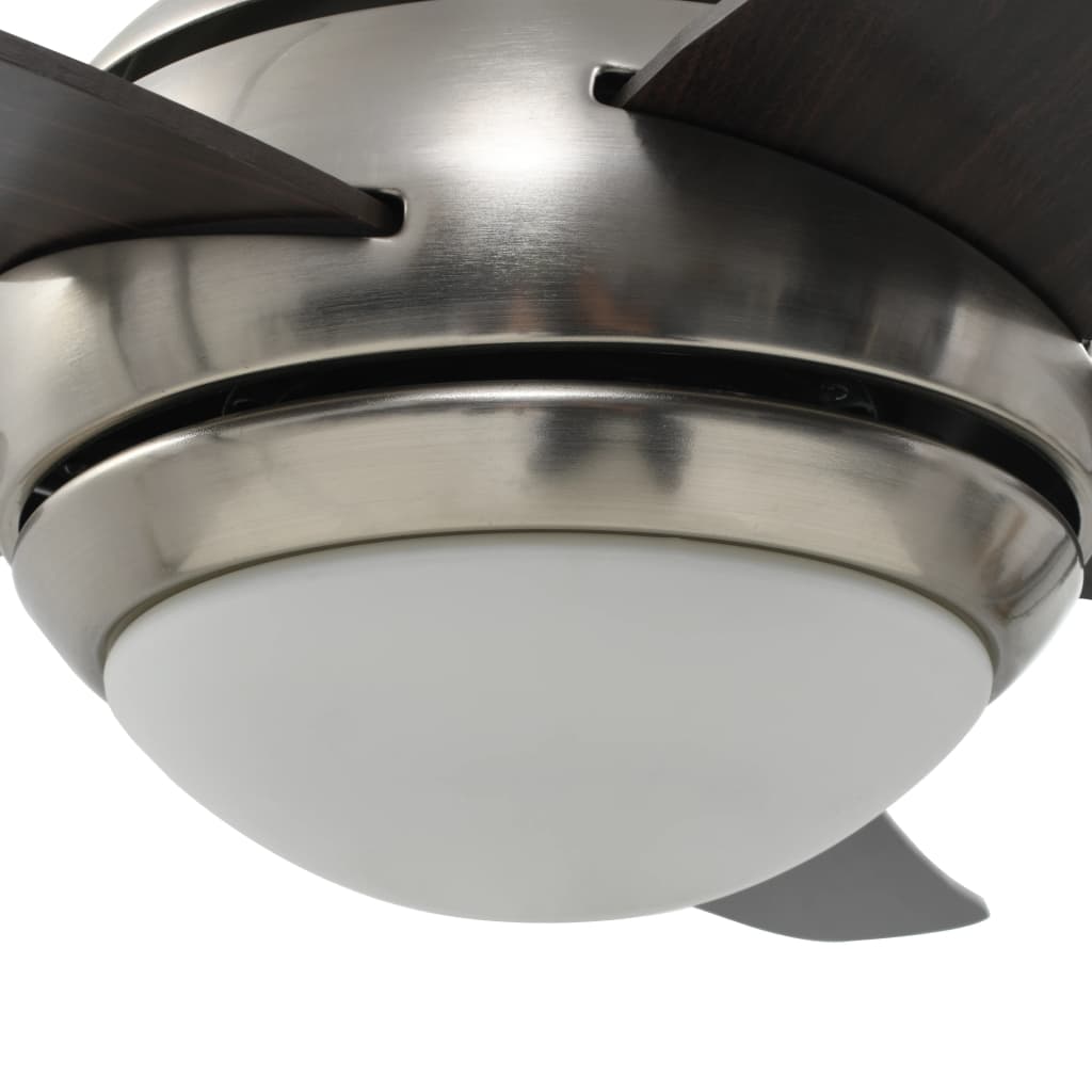 vidaXL Wentylator sufitowy z lampą, 128 cm, brązowy