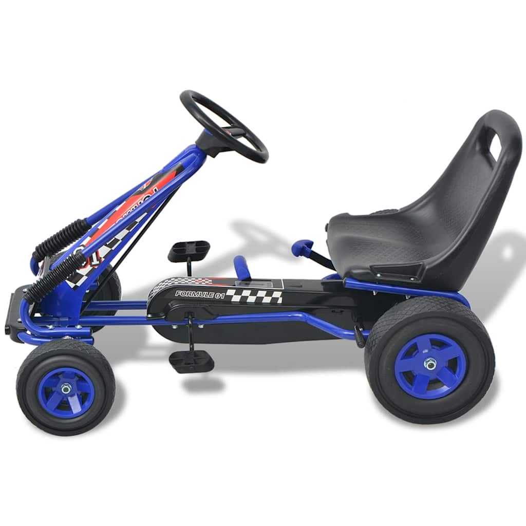 vidaXL Gokart dla dzieci, z regulacją siedziska, niebieski