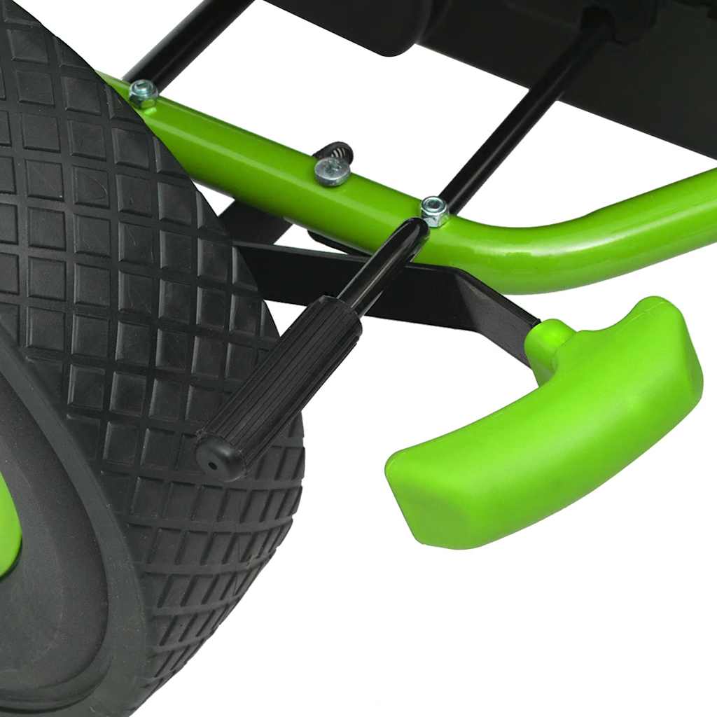vidaXL Gokart dla dzieci, z regulacją siedziska, zielony