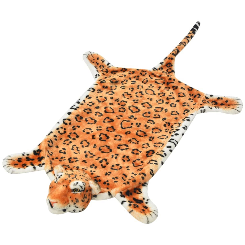 vidaXL Pluszowy dywanik - lampart, 139 cm, brązowy