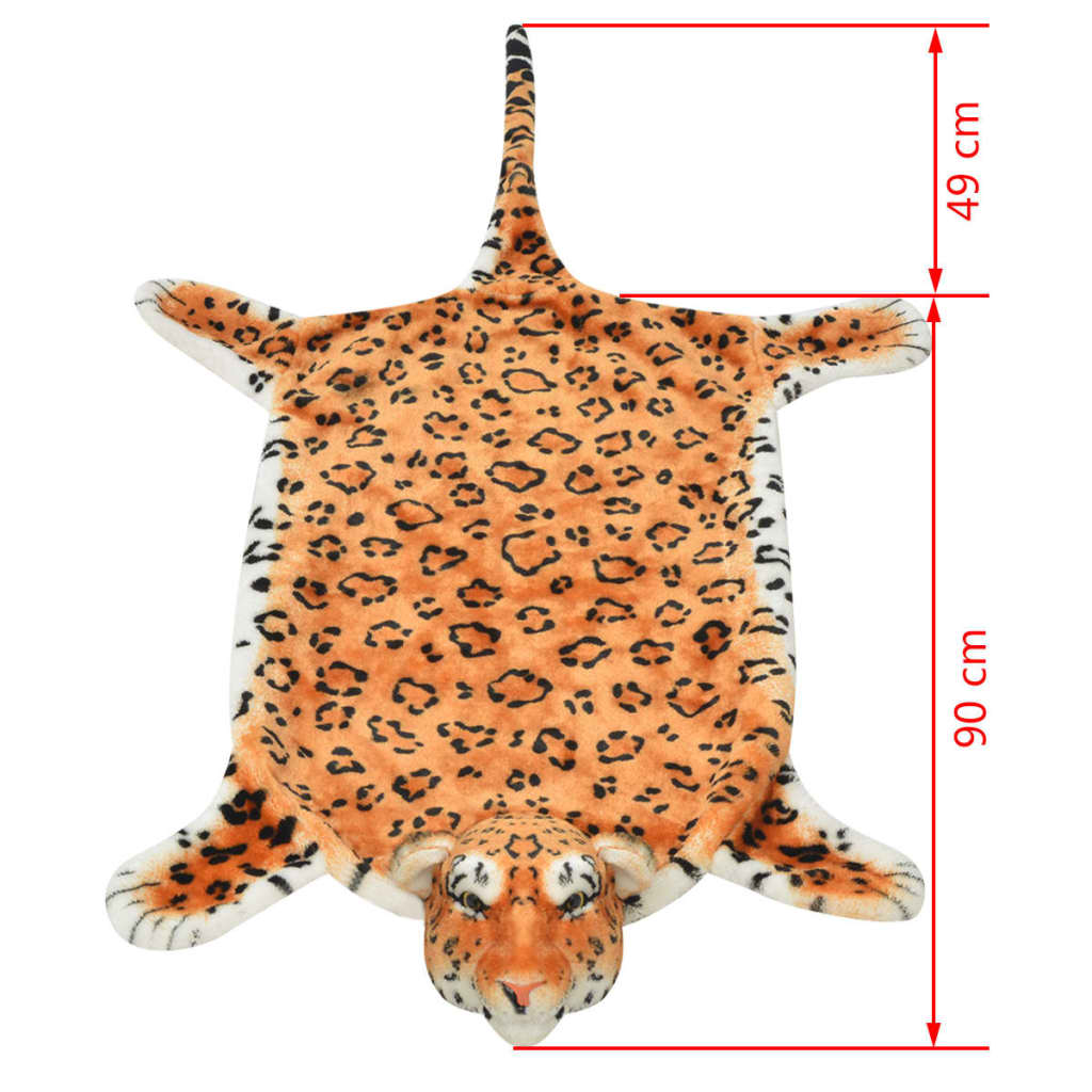 vidaXL Pluszowy dywanik - lampart, 139 cm, brązowy