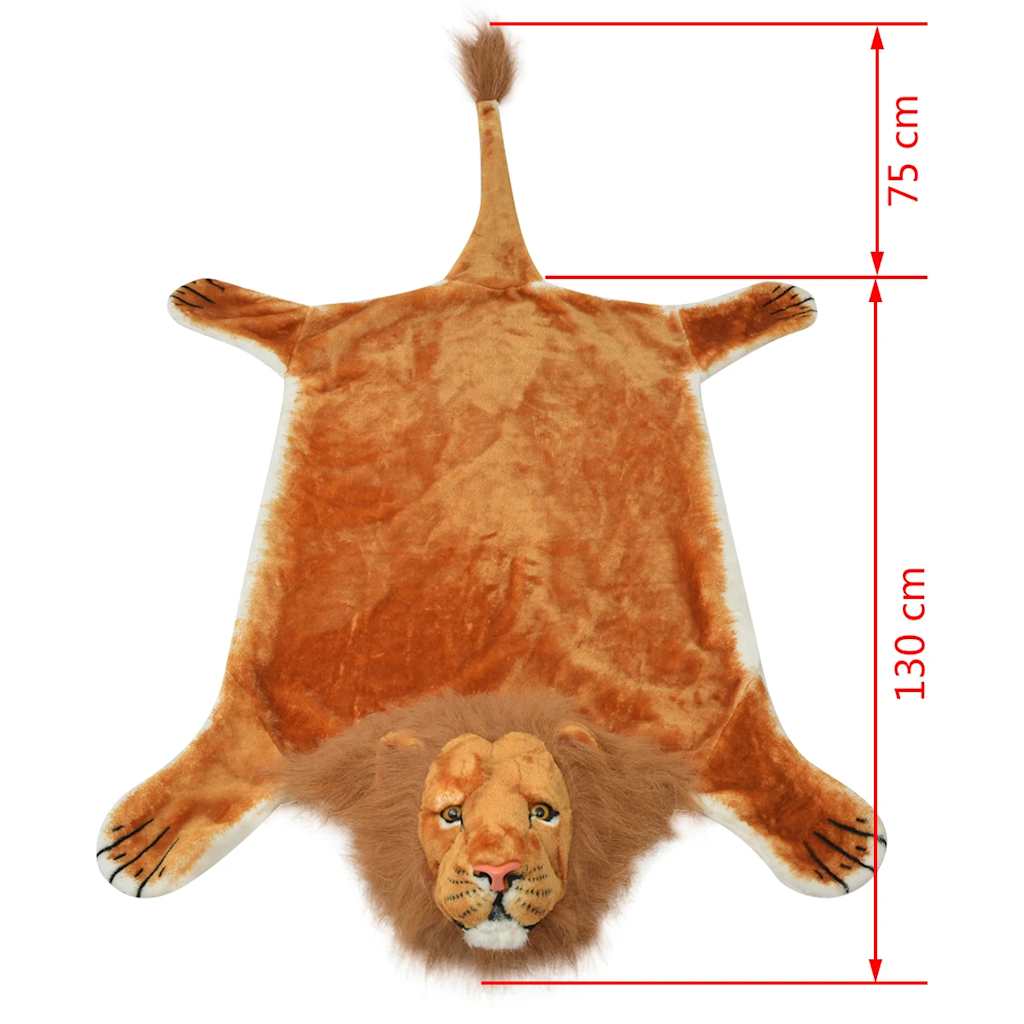 vidaXL Pluszowy dywan, lew, brązowy, 205 cm