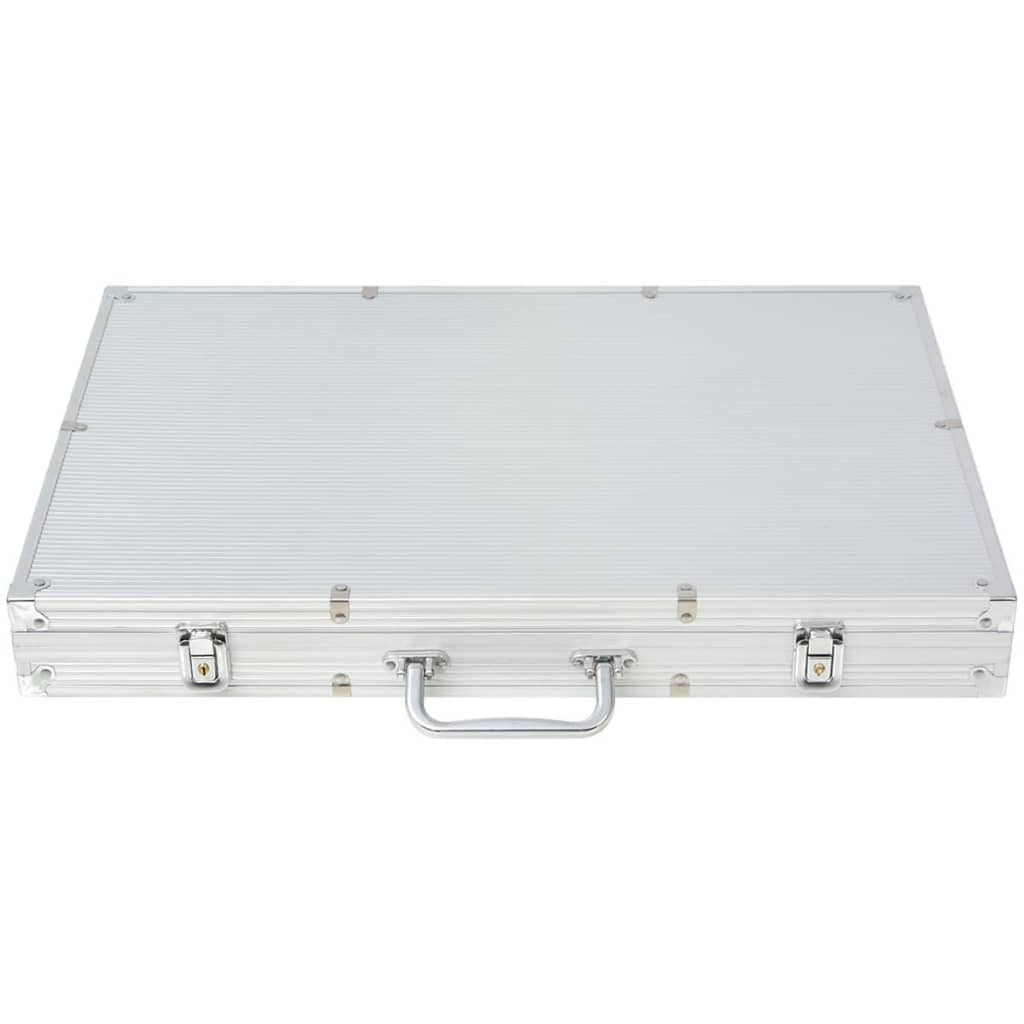 vidaXL Zestaw do gry w pokera 1000 żetonów laserowych, aluminium