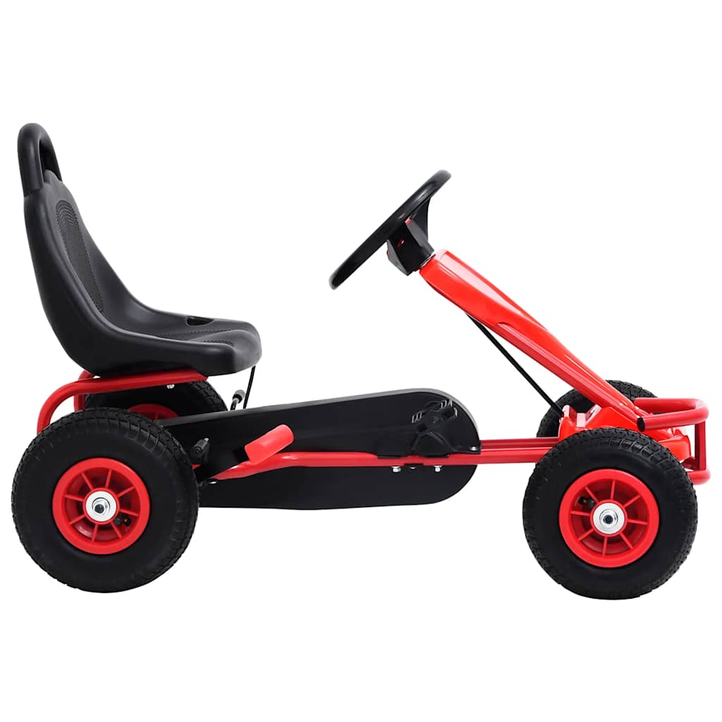 vidaXL Gokart na pedały z oponami pneumatycznymi, czerwony