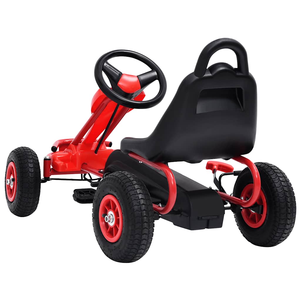 vidaXL Gokart na pedały z oponami pneumatycznymi, czerwony