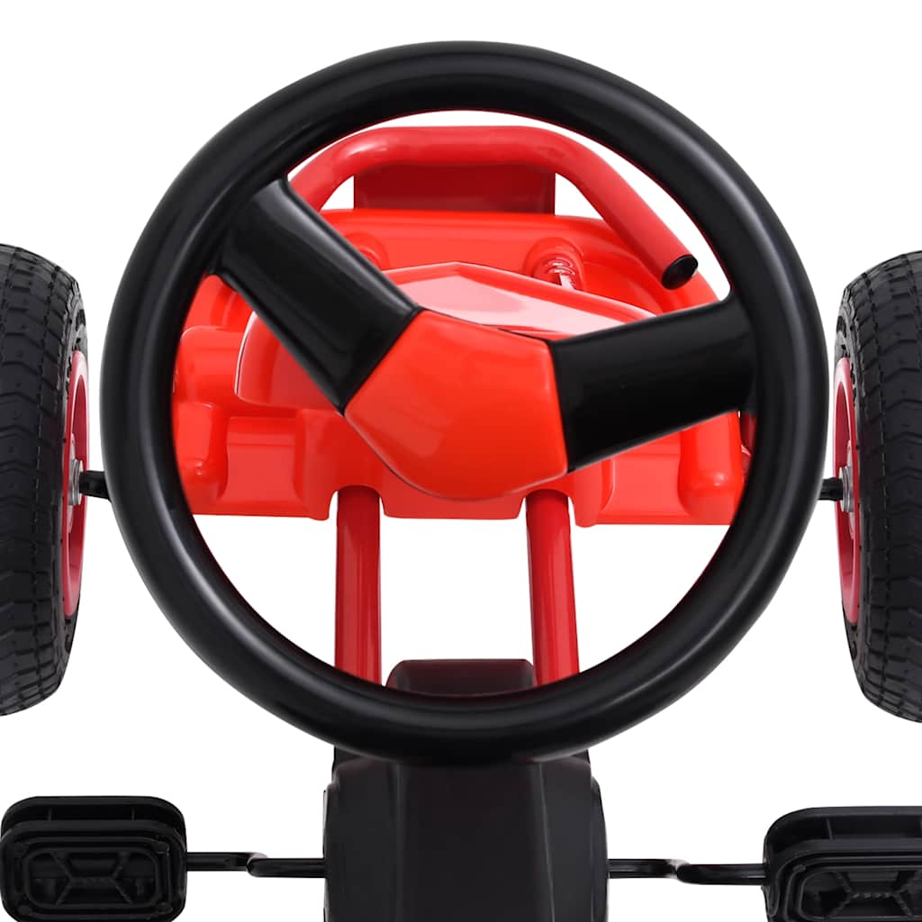vidaXL Gokart na pedały z oponami pneumatycznymi, czerwony