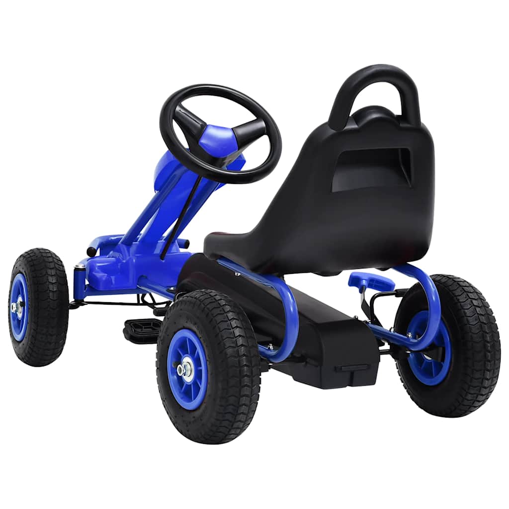 vidaXL Gokart na pedały, z oponami pneumatycznymi, niebieski