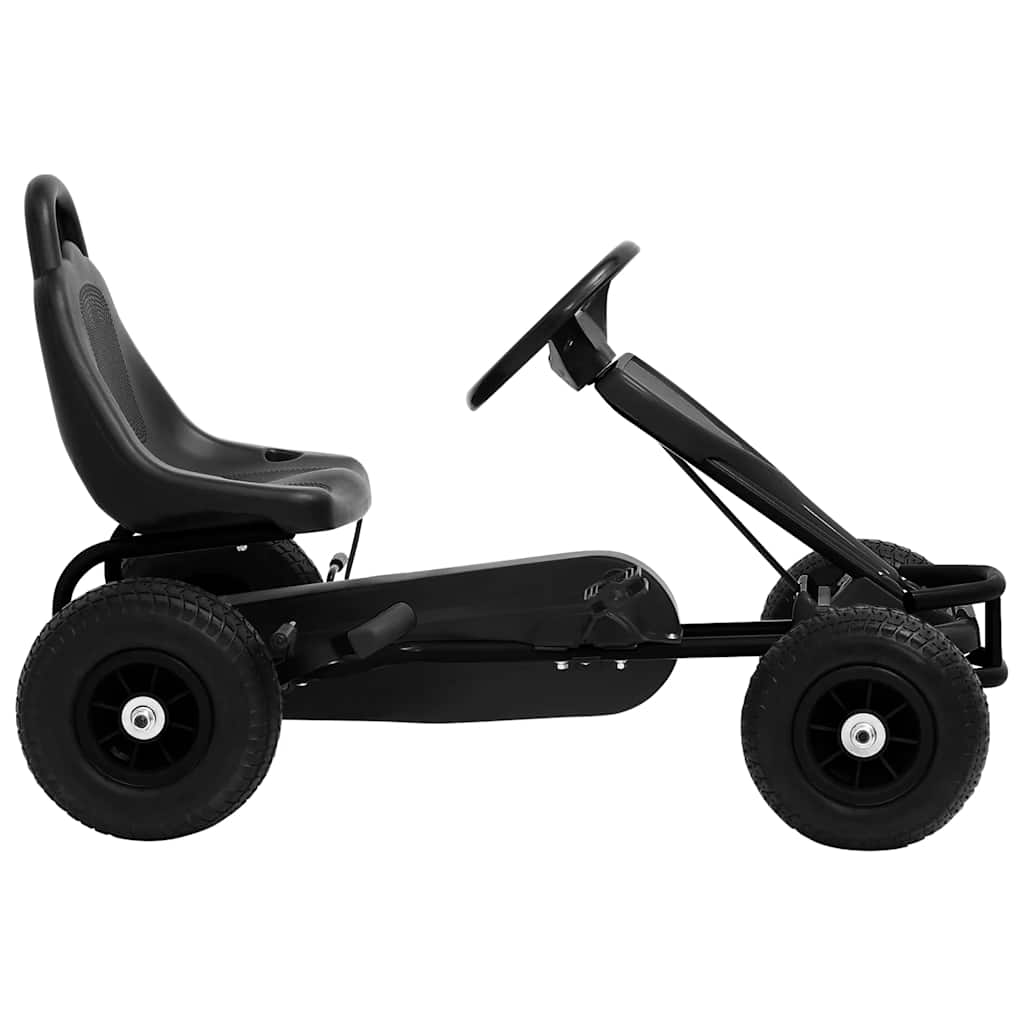 vidaXL Gokart na pedały z oponami pneumatycznymi, czarny