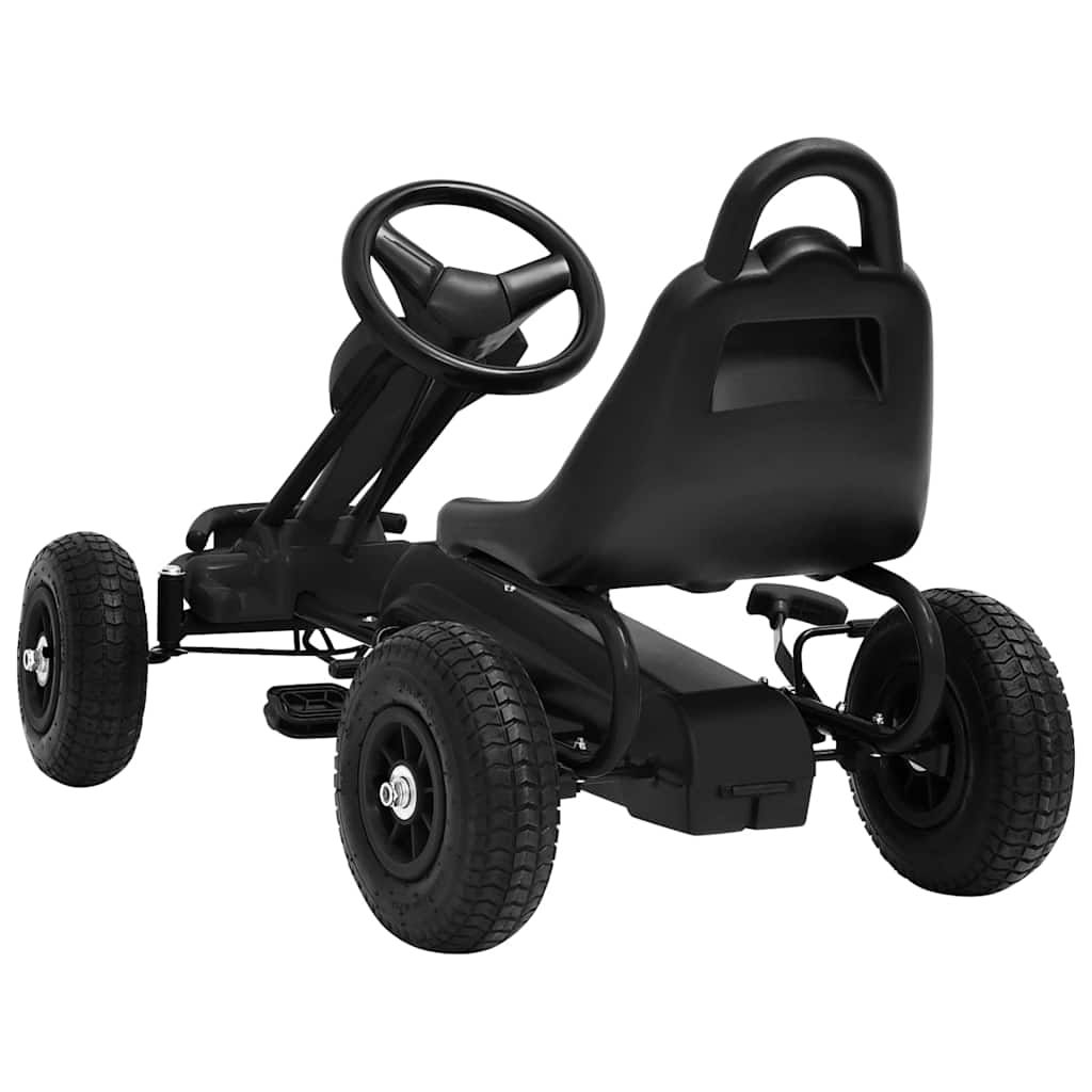 vidaXL Gokart na pedały z oponami pneumatycznymi, czarny
