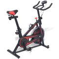vidaXL Stacjonarny rower treningowy z pomiarem pulsu, czarno-czerwony