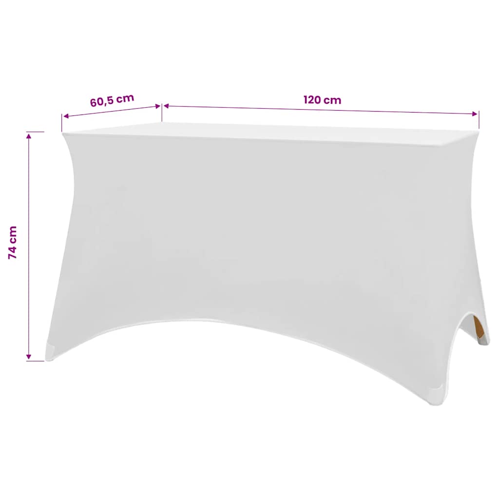 vidaXL Elastyczny pokrowiec na stół 120x60,5x74 cm, 2 szt., białe