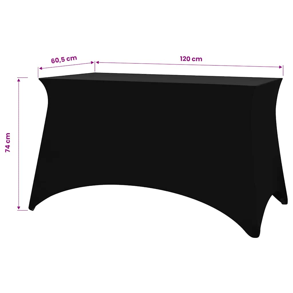 vidaXL Elastyczny pokrowiec na stół 120x60,5x74 cm, 2 szt., czarny