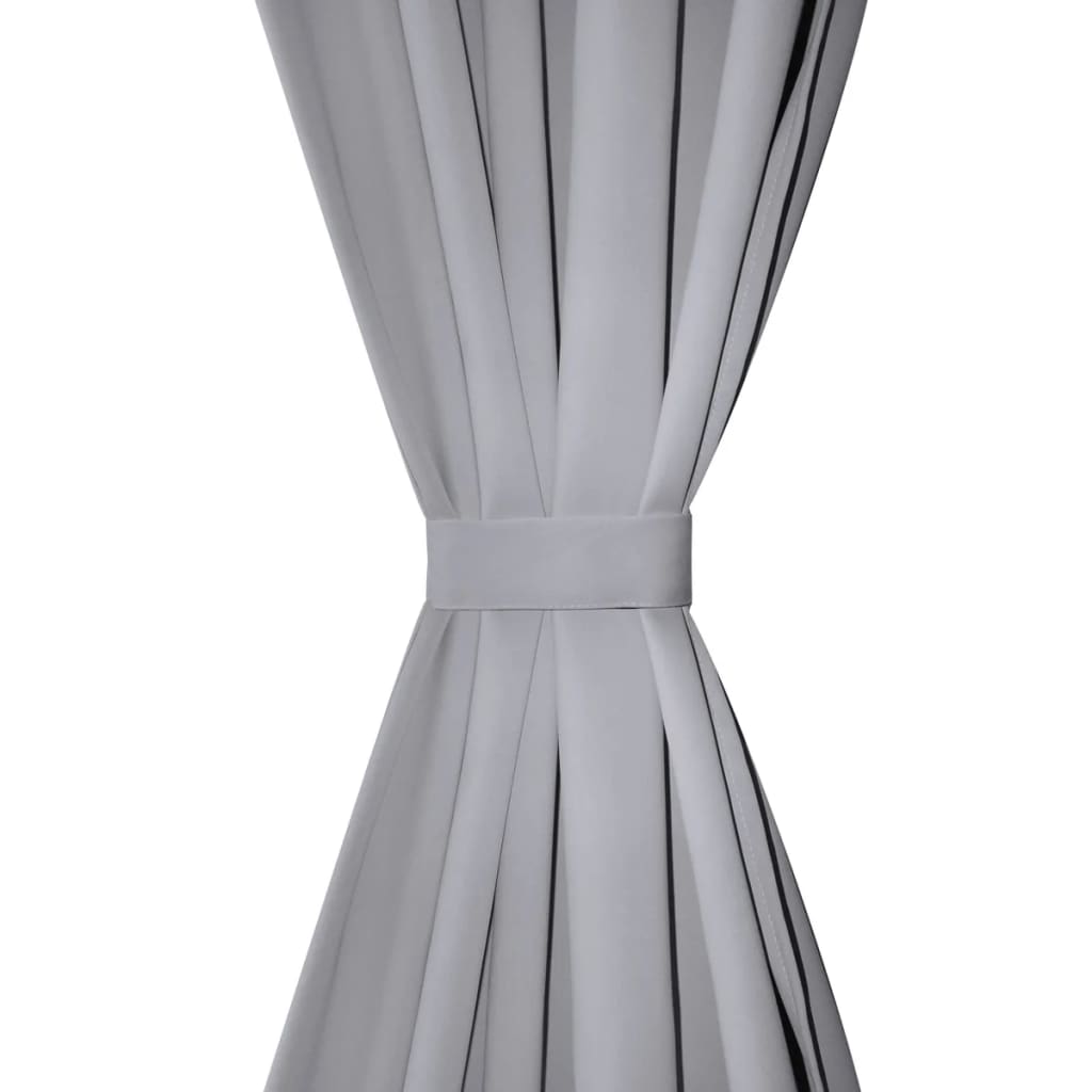 vidaXL Zasłony zaciemniające z kółkami, 2 szt., 135 x 175 cm, szare