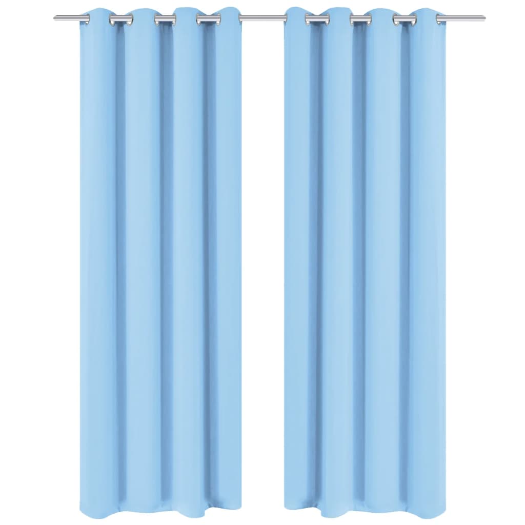 vidaXL Zasłony zaciemniające z kółkami, 2 szt., 135x175 cm, turkusowe
