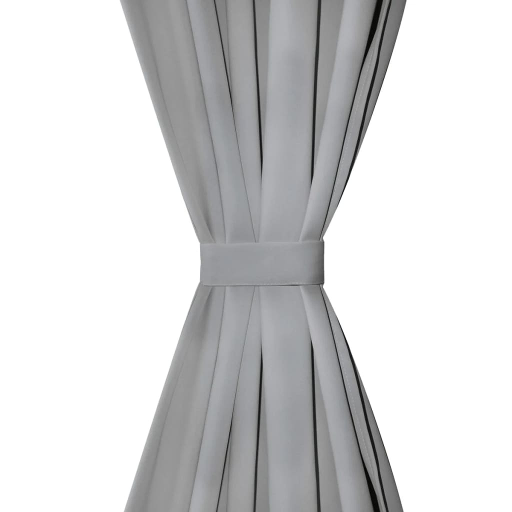 vidaXL Zasłony z mikrosatyny, 2 szt., z pętelkami, 140 x 225 cm, szare