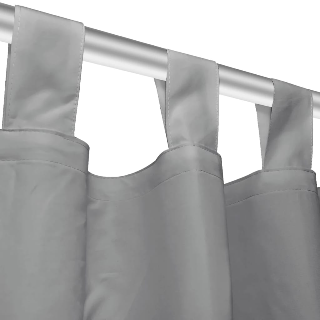 vidaXL Zasłony z mikrosatyny, 2 szt., z pętelkami, 140 x 225 cm, szare