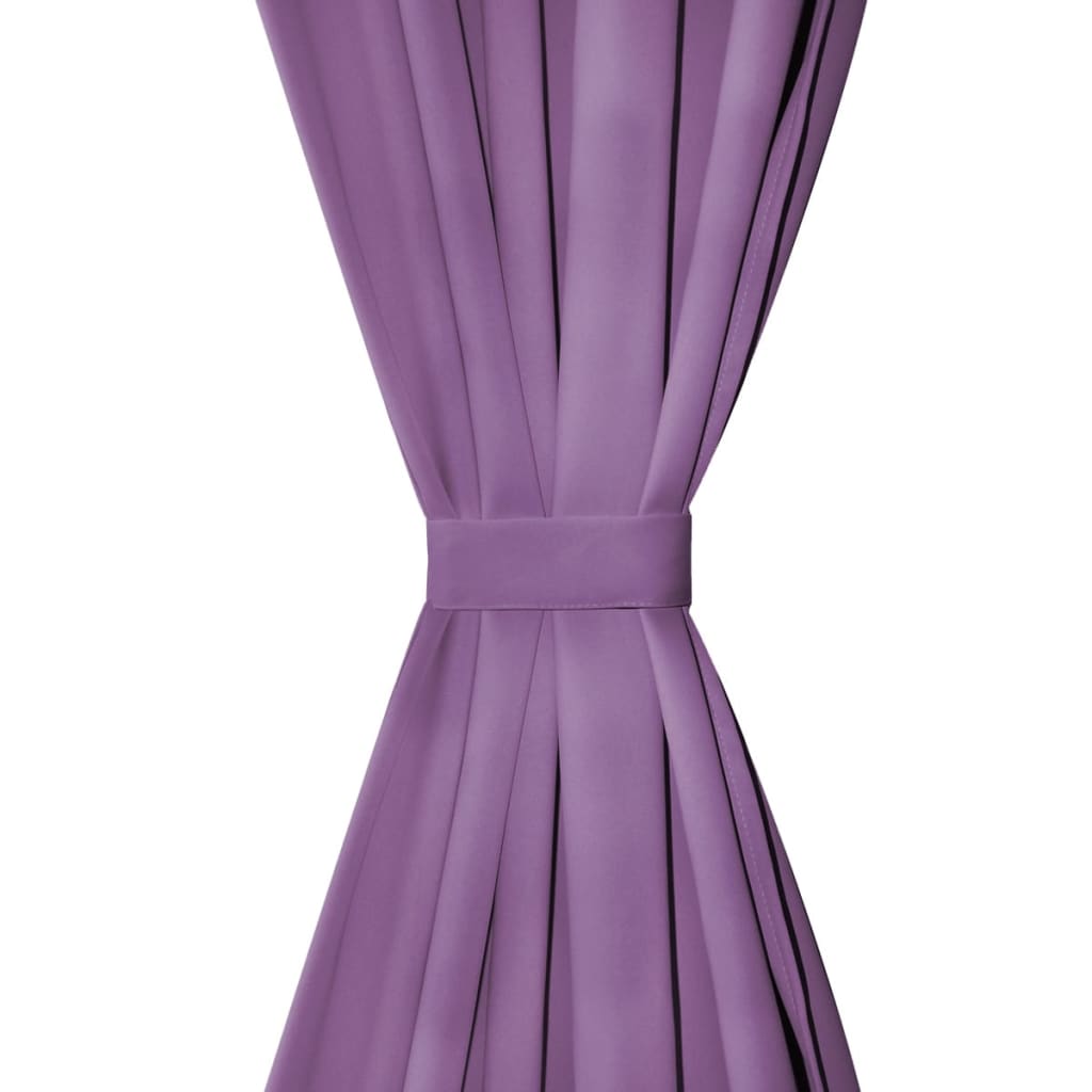 vidaXL Zasłony z mikrosatyny, 2 szt., z pętelkami, 140x225 cm, liliowe
