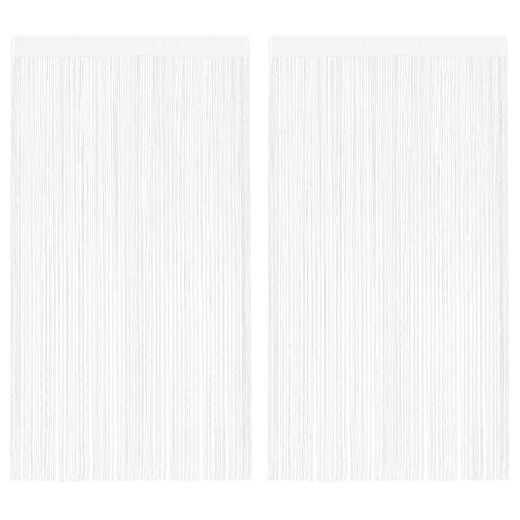 vidaXL Zasłony sznurkowe, 2 sztuki, 140 x 250 cm, białe